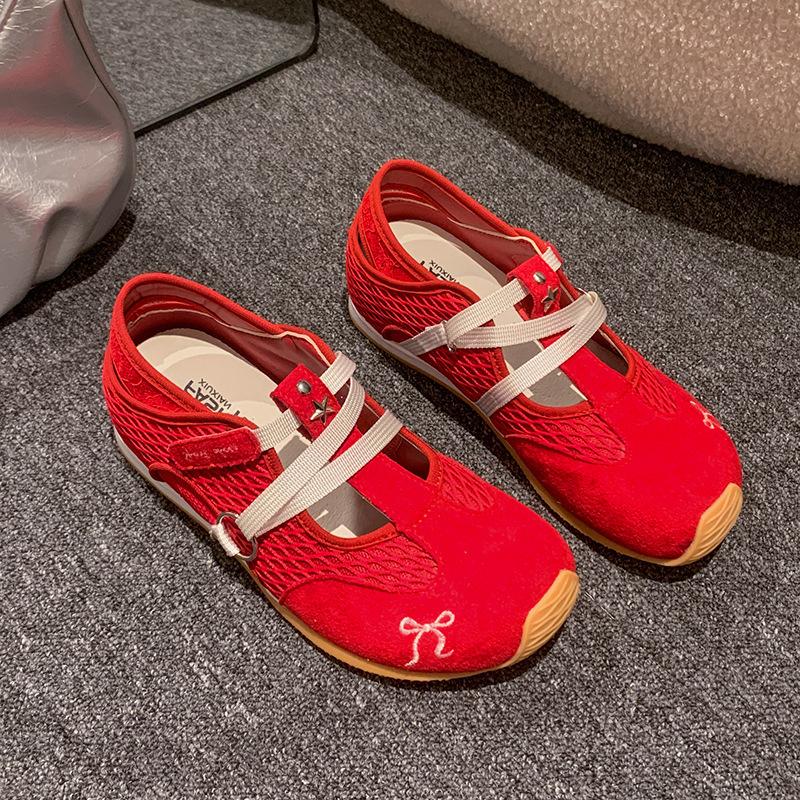 Yueyu 2025 Summer New Mesh Breathable Versatile Fashion Sandals Flat-bottomed Versatile Casual Shoes Sports Shoes