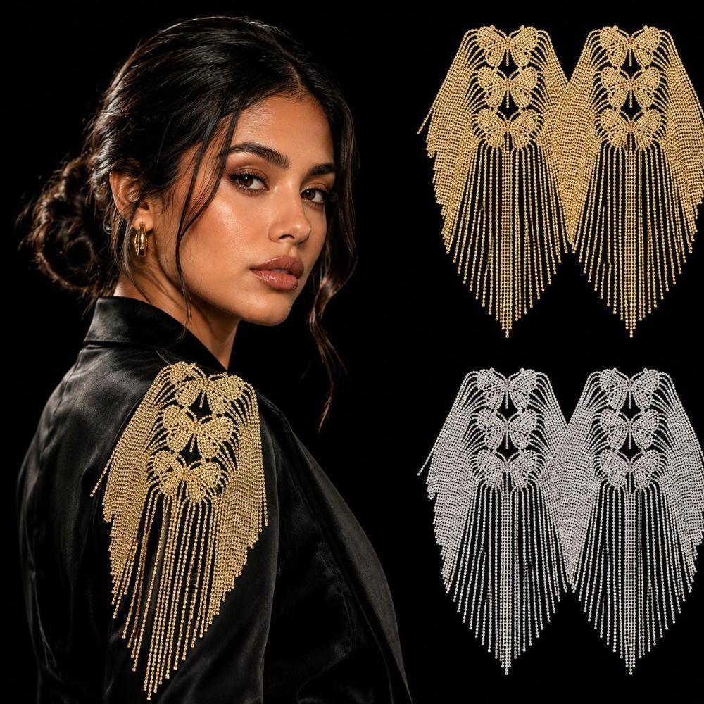 Fringe Shoulder Epaulets Sparkly AB Crystal Shoulder Ornament Rhinestone Epaulets Fashion Shoot