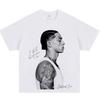 T-shirt da Uomo a Maniche Corte Stampata Central Cee Americana Larga Cotone Puro Pesante Top Casual Dimagrante e Hip-hop in Estate