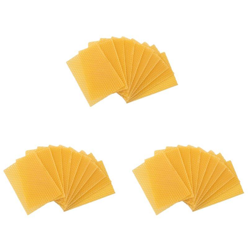 A84E-30 Pieces 100% Natural Beeswax Candle Making Kit, Honeycomb Texture DIY Beeswax Candle Craft Set жёлтый