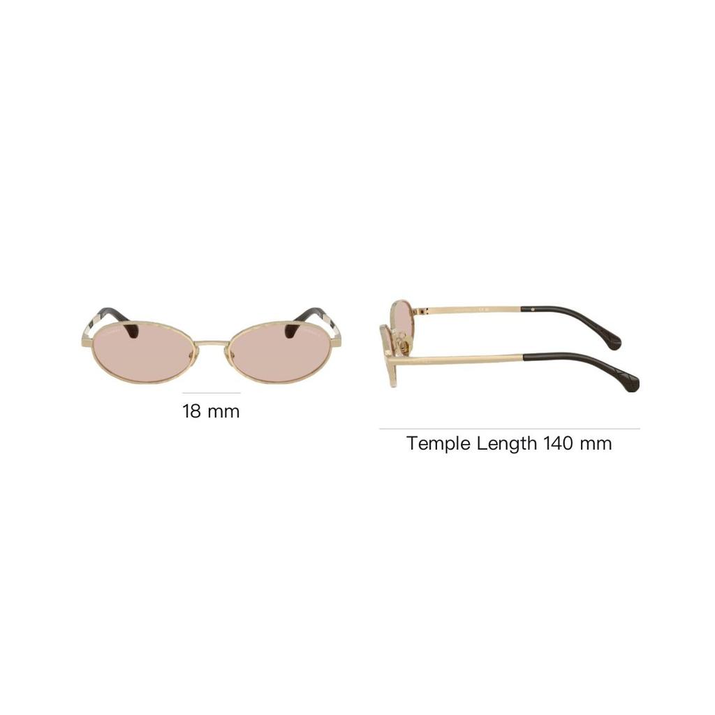 Chanel Custom Design Metal Oval Sunglasses Women sunglasses Light-Gold CH2227S-C310SW