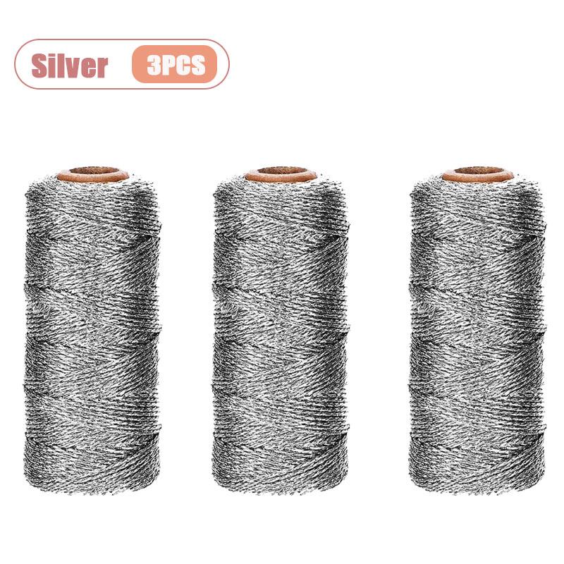 1mm Goldfaden Geschenkband für DIY Dekoration Weihnachten Metallic Kordel Nicht Elastisch Glänzendes Seil für Handwerksdekor