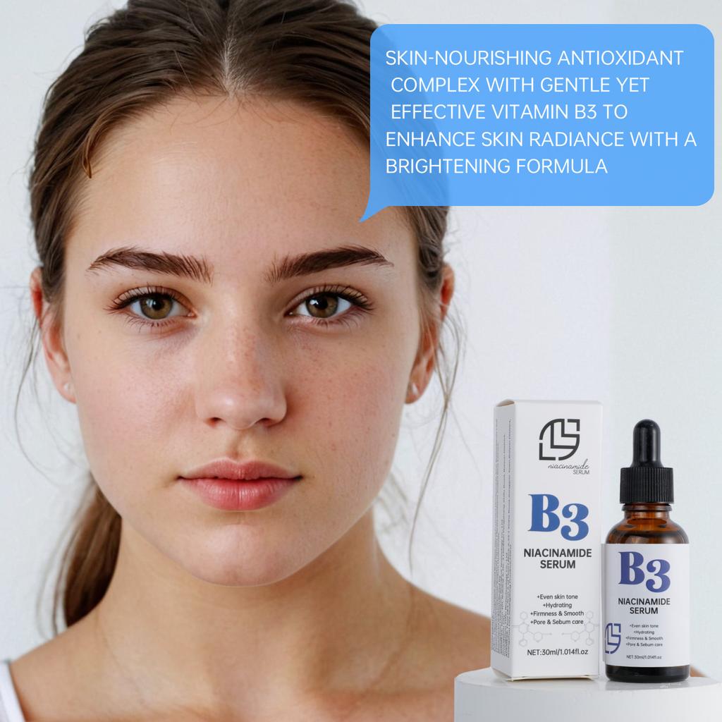 LANTHOME B3 Niacinamid Serum Gesichtsserum zur Porenverfeinerung, Aufhellung, Reduzierung von Pigmentflecken, Feuchtigkeitsspendende Gesichtspflege