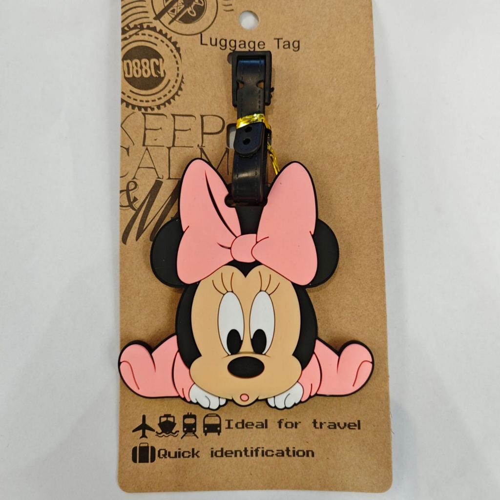 Cute Cartoon Bowknot Silicone Luggage Tag - White Palm Design