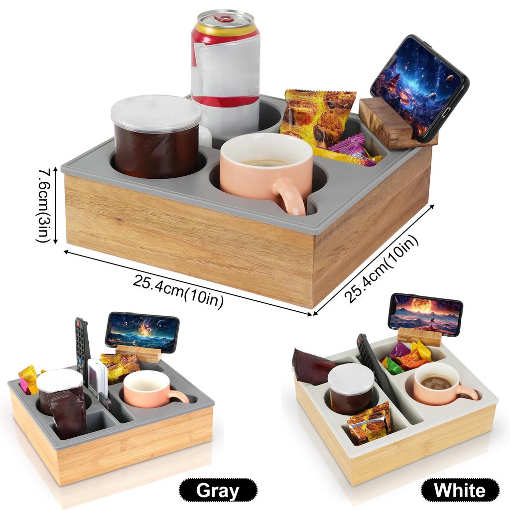 Car Home Wooden Storage Rack Fruit Water Cup Tray Multifunctional Living Room Organizer Bedroom Snack Drink Storage Stand Shelf