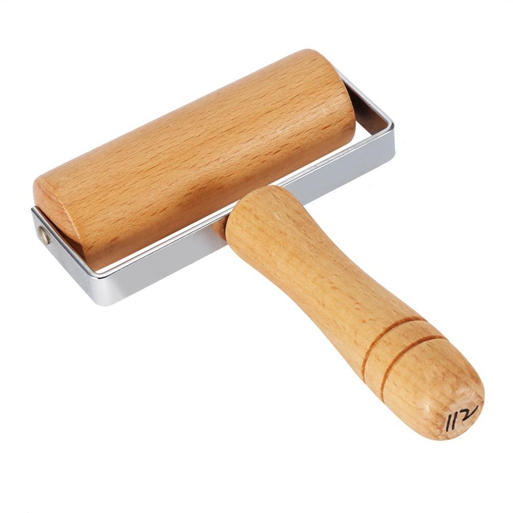 

Food-Safe Wooden Dough Roller Rotatable Pizza Roller Convenient Pie Rolling Pin Home Baking A-T