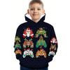 Sudadera con capucha navideña para niños Estampado de Papá Noel Sudadera de moda de dibujos animados para niño niña Ropa infantil para fiesta navideña