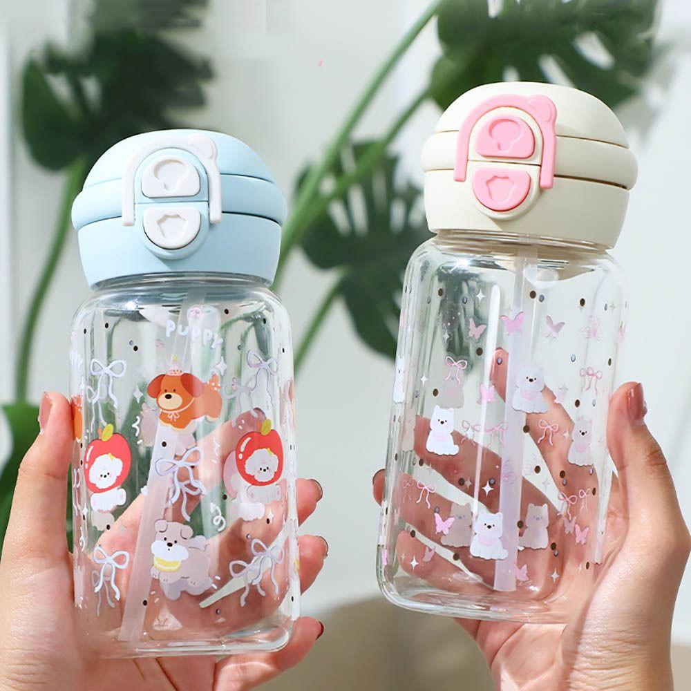 

500ml Water Bottle Plastic Beverage Bottle Portable Sports Straw Cup Outdoor A