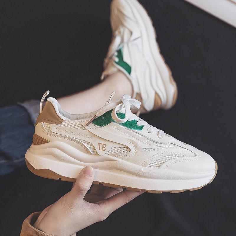 Spring and Autumn New Thick Soled Casual Shoes Women's Fashion Sports Shoes Anti Slip and Wear Resistant White Shoes