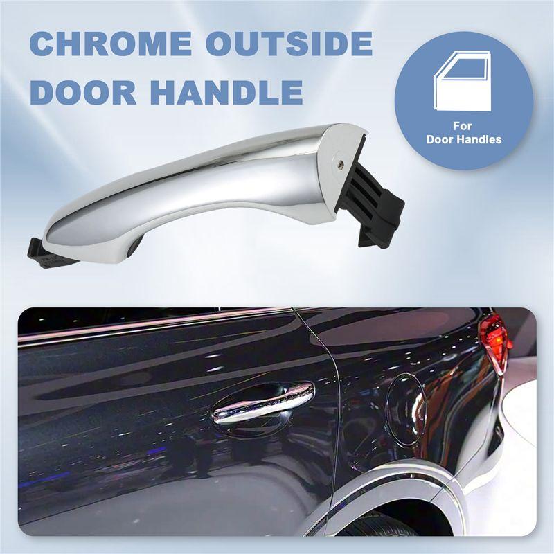Rear Inductive External Pull Handle Exterior Door Handle With Button For Kia Sorento 2015-2018 Chrome Catch Pullhandle,B