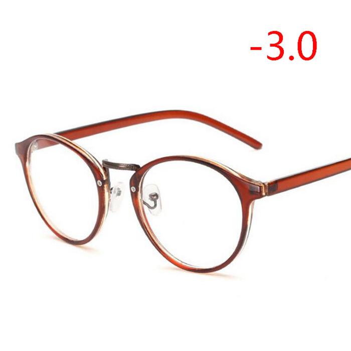 Retro Runde Brille Männer Frauen Ultraleicht Myopie Brillen Myopiebrillen fertig -1 -1,5 -2 -2,5 -3 -3,5 -4 -4,5 -5 -6