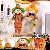 1PCS Halloween Scarecrow Decorations 35cm Pumpkin Witch Ornaments For Home Garden Window Bar Scene Setup Fabric Hay Decoration