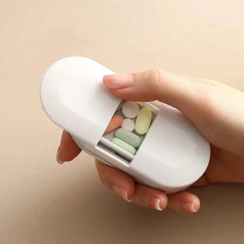 Cut Pill Box.304 Stainless Steel Blade.Portable Medicine Dispenser.No Need To Break By Hand.Suitable For Multiple Types Of Pills