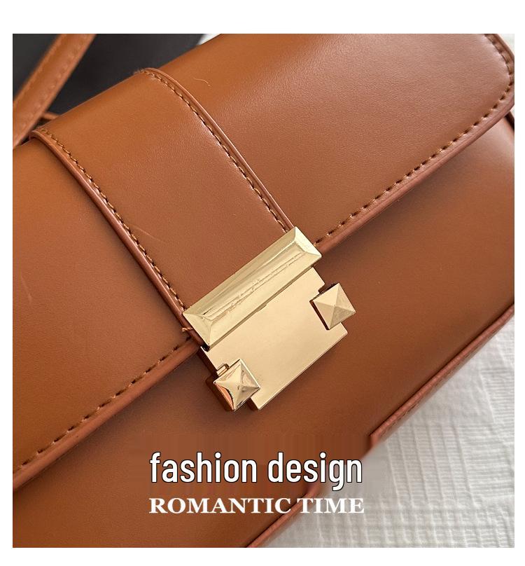 2024 Winter Retro Fashion Lock Buckle Crossbody Bag - Versatile, Stylish Small Square Bag for Women