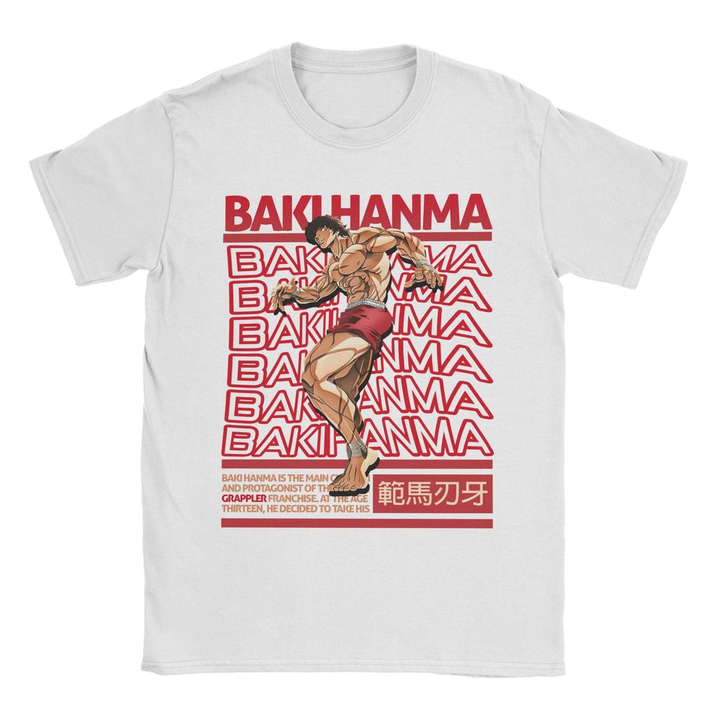 Hanma Baki Brutalism Men T Shirts Anime Humor Tee Shirt Short Sleeve O Neck TShirt 100 Cotton Plus Size Clothes