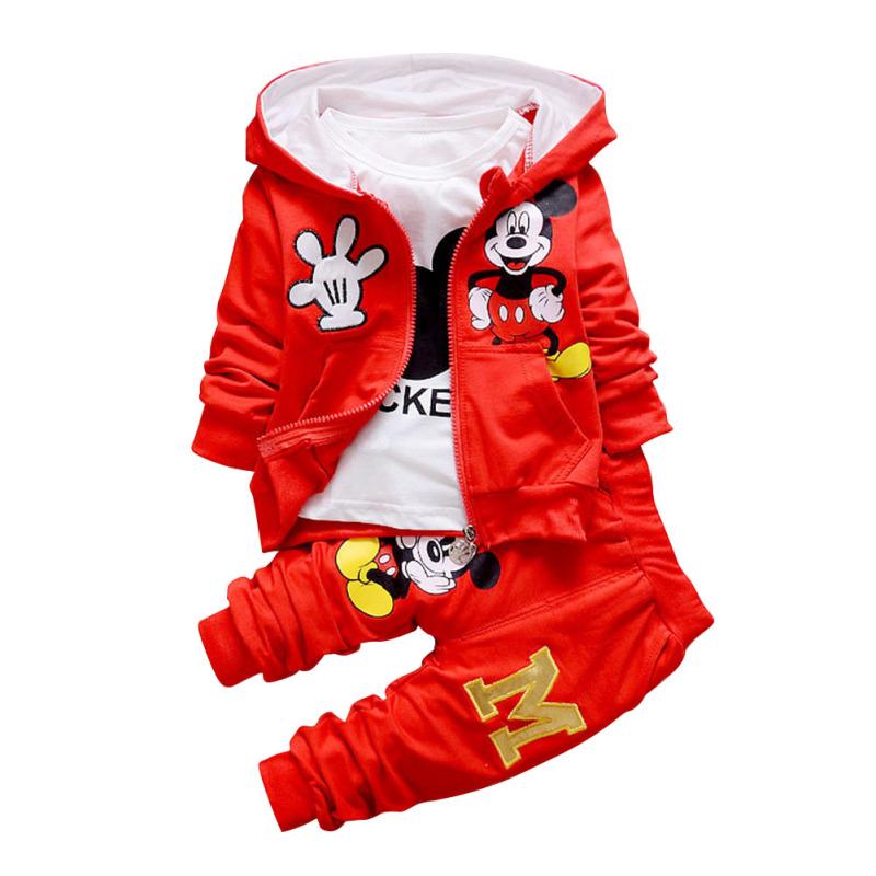 3PCS Jungen Mädchen 0-4 Jahre alt Cartoon Gedruckt Langarm Kapuzenjacke T-Shirt Offene Hosen