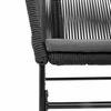 7 Piece Outdoor Dining Set with Cushions Black Poly Rattan & Glass