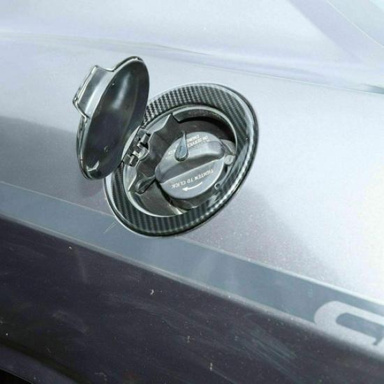 Carbon Fiber Door Fuel Tank Gas Cover Trim  Accessories for Dodge Challenger 09+