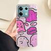 Purple Graffiti Cute Face Camlet Texture Phone Case for Xiaomi Mi 13T 14T Pro 11 Lite NE 5G Couple Shell Silicone Back TPU Cover