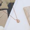 Rose Gold Titanium Steel Jewelry Necklace Female Niche Design Double-Sided Three-Dimensional Blessing Pendant Collarbone Chain Versatile