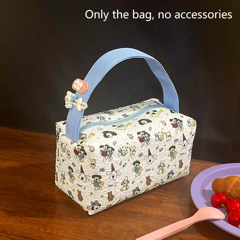 Sweet Cute Bubble Blue Puppy Hand-Held Cosmetic Bag Large Capacity Travel Portable Women  Storage Bag Makeup Pouch Gifts