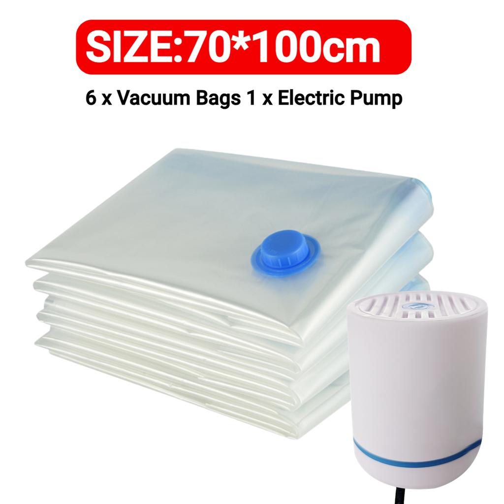 7 Sizes Reusable Vacuum Bags Electric Pump or Vacuum Compression Sealer Bag Mini Vacuum Sealer Machine for Clothes Organizer