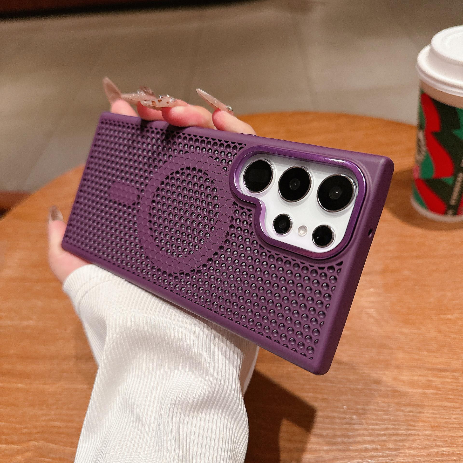 

Thermal Cellular Mesh Case Is Suitable for Samsung S25 Ultra Magnetic Phone Case S24Plus Skin Feeling Breathable S23 Anti Fall S23