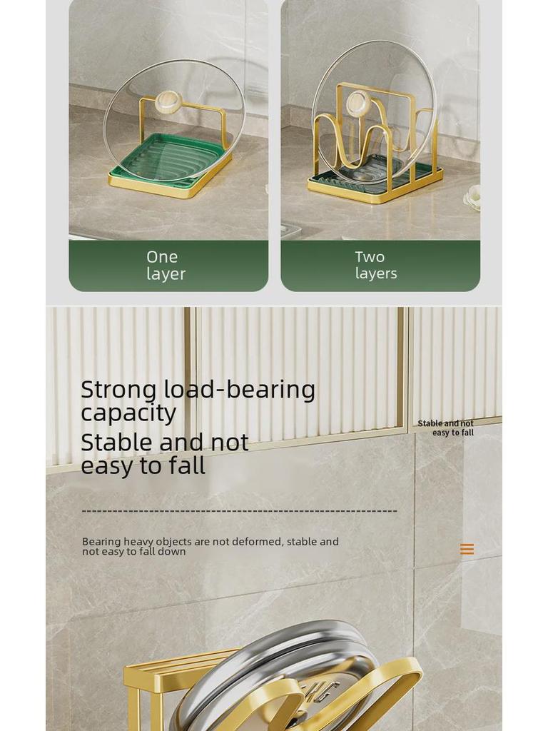 Wielofunkcyjny kuchenny regał do przechowywania: Luksusowy, Kreatywny, Wielowarstwowy Design na Pokrywki do Garnków i Przybory