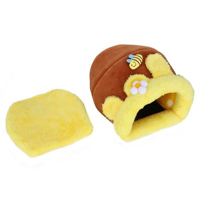Kleines Haustier Honigtopf Form Diamant Samt Baumwolle Nest Winter Warm für Meerschweinchen HamsterL