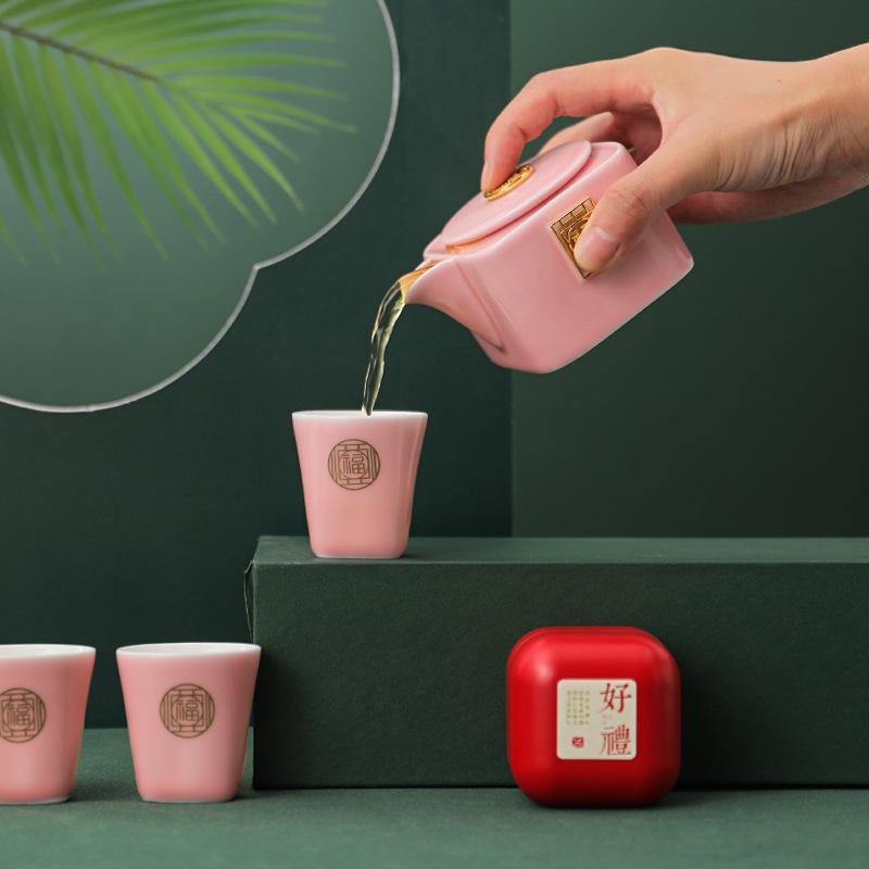 Reise-Teeset Tragbares Kung-Fu-Teeset Kleines Set Teekanne für den Außenbereich Kuaike-Tasse Urlaubs-Geschäftsgeschenke