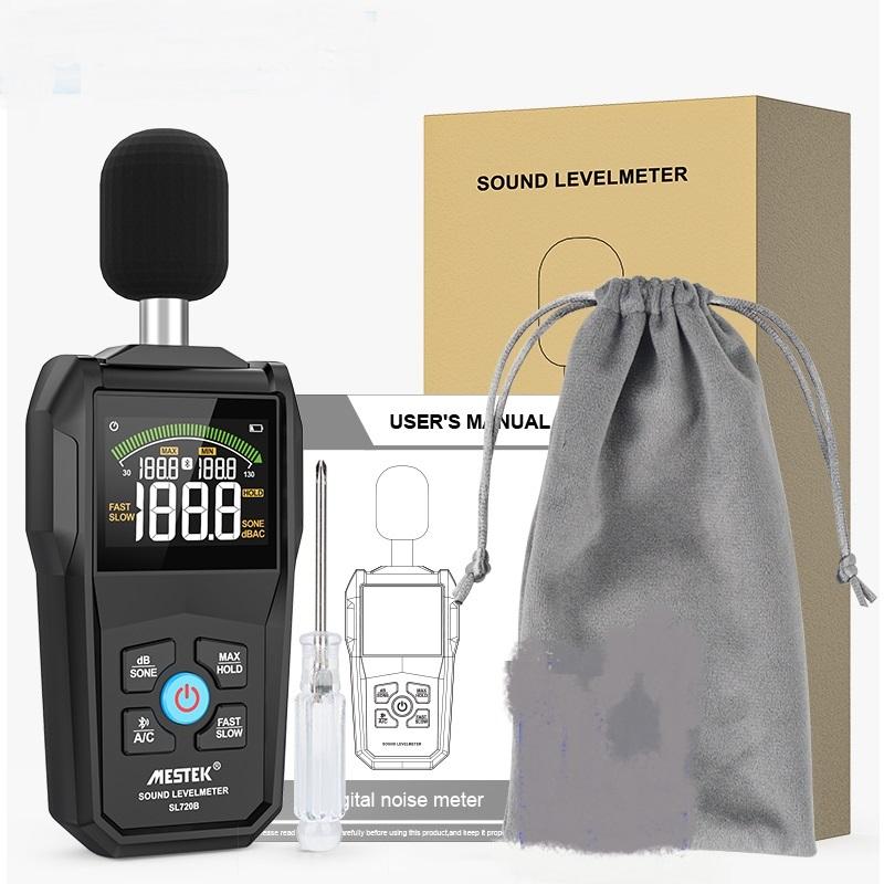  Bluetooth Noise Sound Level Meter Color Display Fast Slow Sampling Rate Capacitive Microphone Monitor 30-130dB Backlight