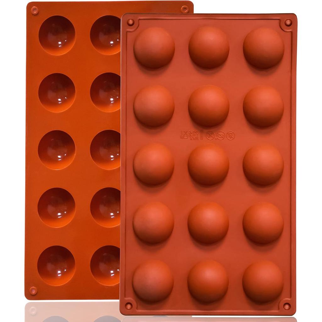 Kengege Baking Mold Set of 2 Semi-Circle Silicone Non-Stick for Jelly Chocolate Cake