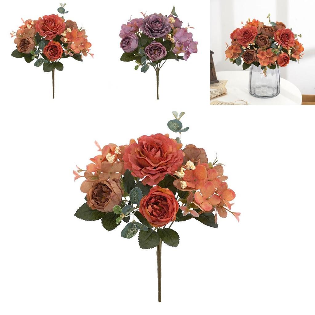 Decorative Fake Flower Bouquet Featuring Peony And Hydrangea For Wedding And Living Room Decor