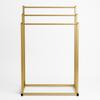 Supporto da bagno, tre bracci, oro, metallo, appendiabiti moderno, portaoggetti