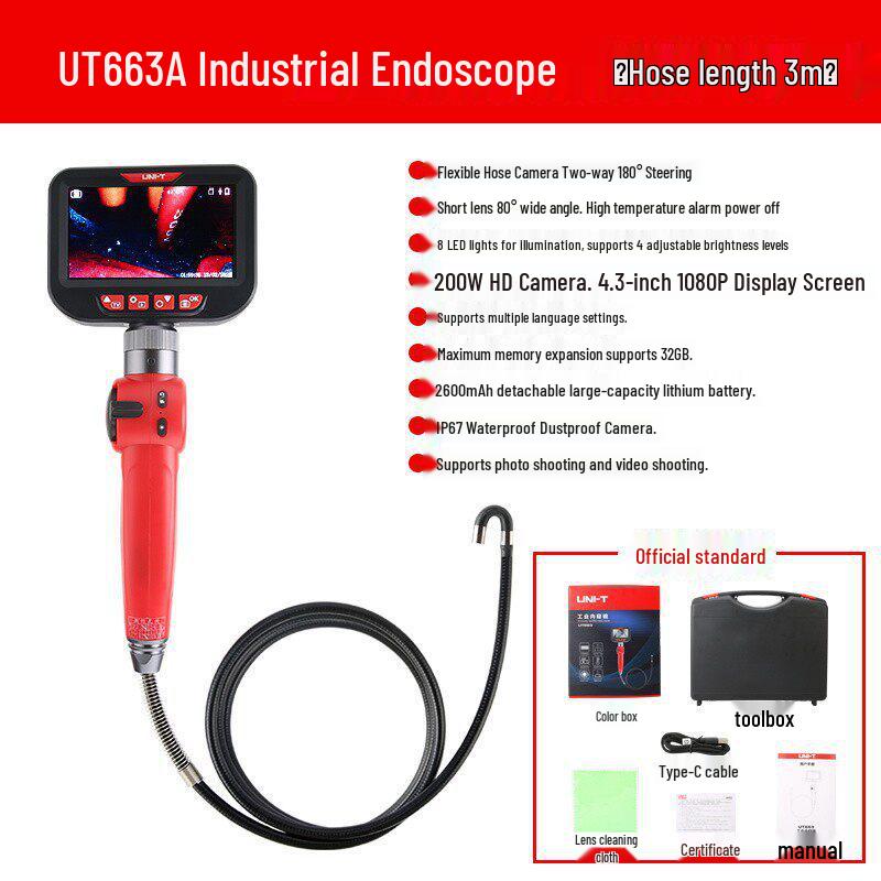 UNI-T 360° HD Endoscope Camera for Industrial and Auto Inspection