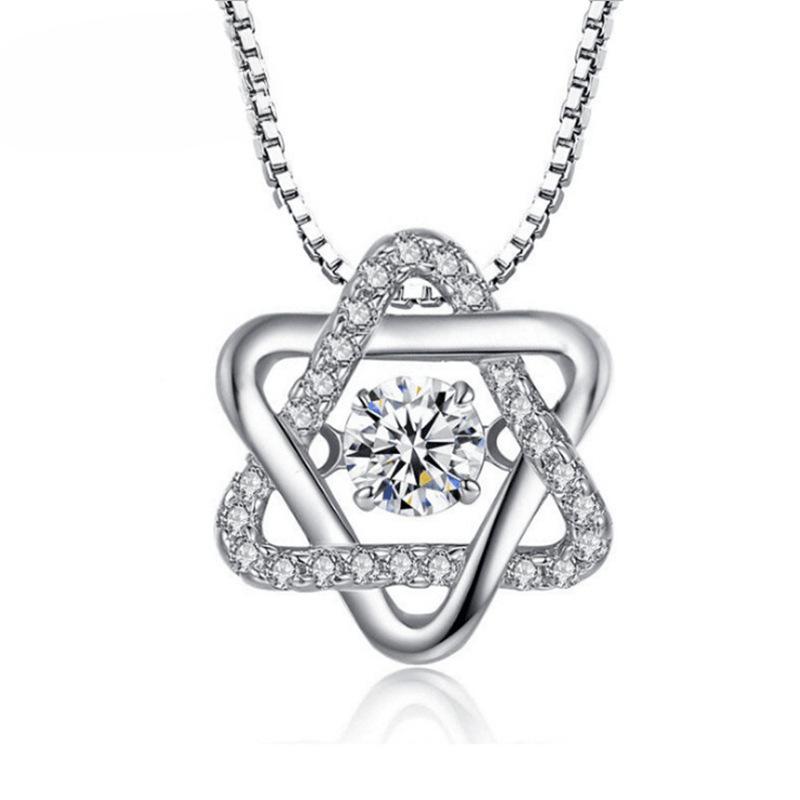 

Ожерелье с подвеской в виде шестиугольной звезды из стерлингового серебра 925 пробы XINGX Movable для женщин, серебряные украшения с бриллиантами Ins Light Luxury 925