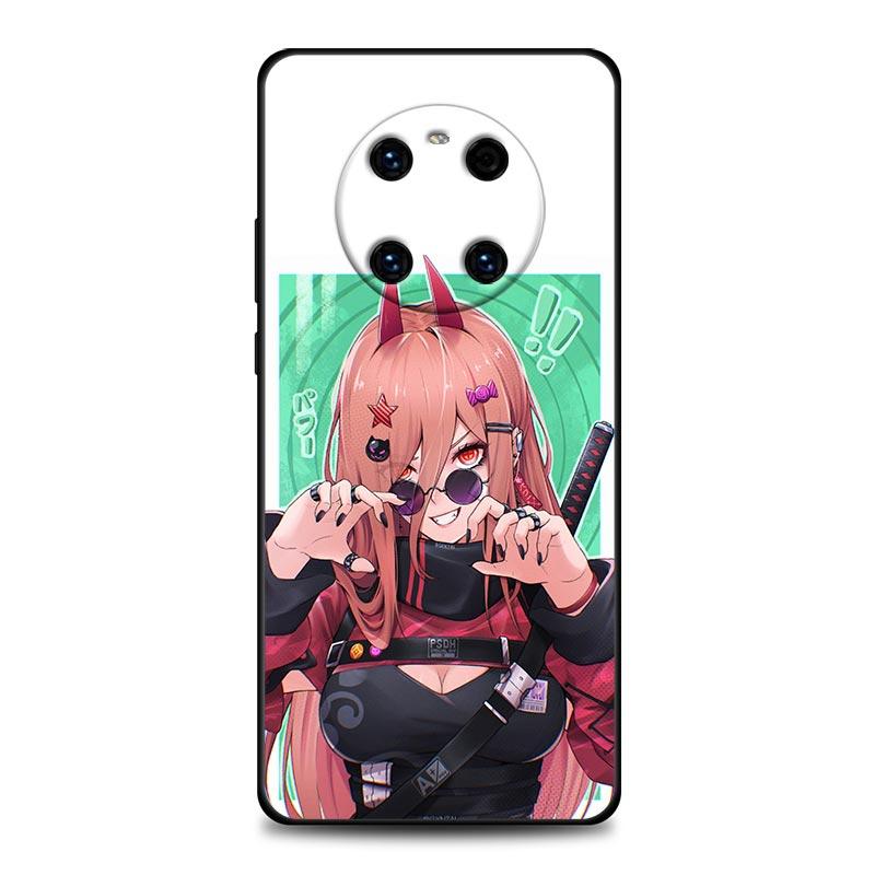 Pouzdro na telefon s motivem motorové pily, muže a dívky, anime, pro Huawei Mate 10 20 40 40Rs Y6 Y7 Y7a Y8s Y8p Y9a Enjoy 20e 2019 Lite Pro Plus, černé
