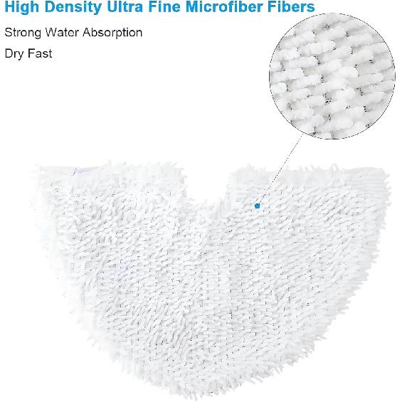 Fushing 3Pcs Steam Mop Pads, Triangle Washable Microfiber Cleaning Steamer Replacement Pads for Shark Steam Pocket Mop S3500 Series S3501 S3550 S3601