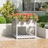 VidaXL Planter with Shelf White 82.5x82.5x81cm Solid Pine Wood 823795