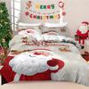 Santa Claus Duvet Cover Pillowcase Bedding Bedroom Decoration Children Gift Adult Single Double Bed Large SizeZip Duvet Cover