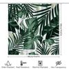 Tropical Green Leaves Shower Curtain Waterproof Fabric Bathroom Decor Greenery Print Bath Mat Modern Home Dcor Item