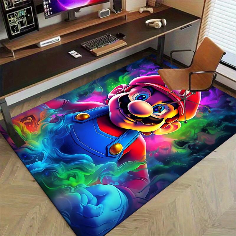 1 Stück Super Mario Büroteppich Rutschfester Teppich mit Anime-Cartoon-Design für festliche Geschenke, Geeignet für Wohnkultur, Wohnzimmer, Schlafzimmer, Gaming