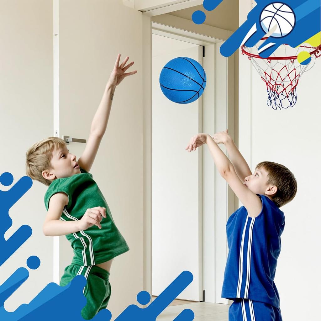 Shindel Mini Basketball, 6PCS 6.3 inches Basketballs with Pump for Birthday Gifts for Toddlers Kids, Playground Balls for Pool, Indoors, Outdoors