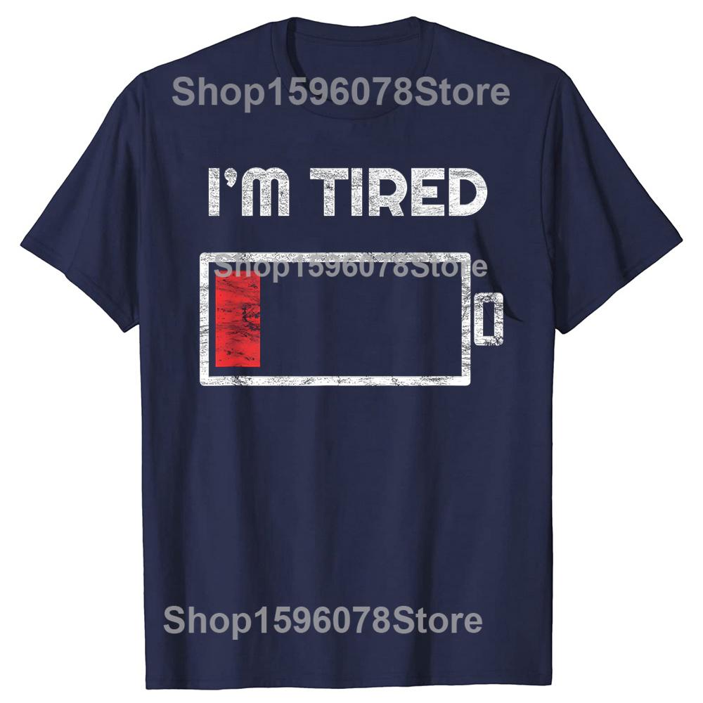 Im Tired Low Battery T Shirt Empty Phone Summer Men Clothing Fashion T Shirts Cotton Short Sleeve Oversized Loose Tshirt Tops