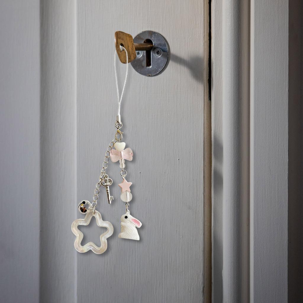 Star Rabbit Bead Pendant Sweet Phone Chain Strap Hangings Decoration Keychain Lanyard Small Gift for Women Girls