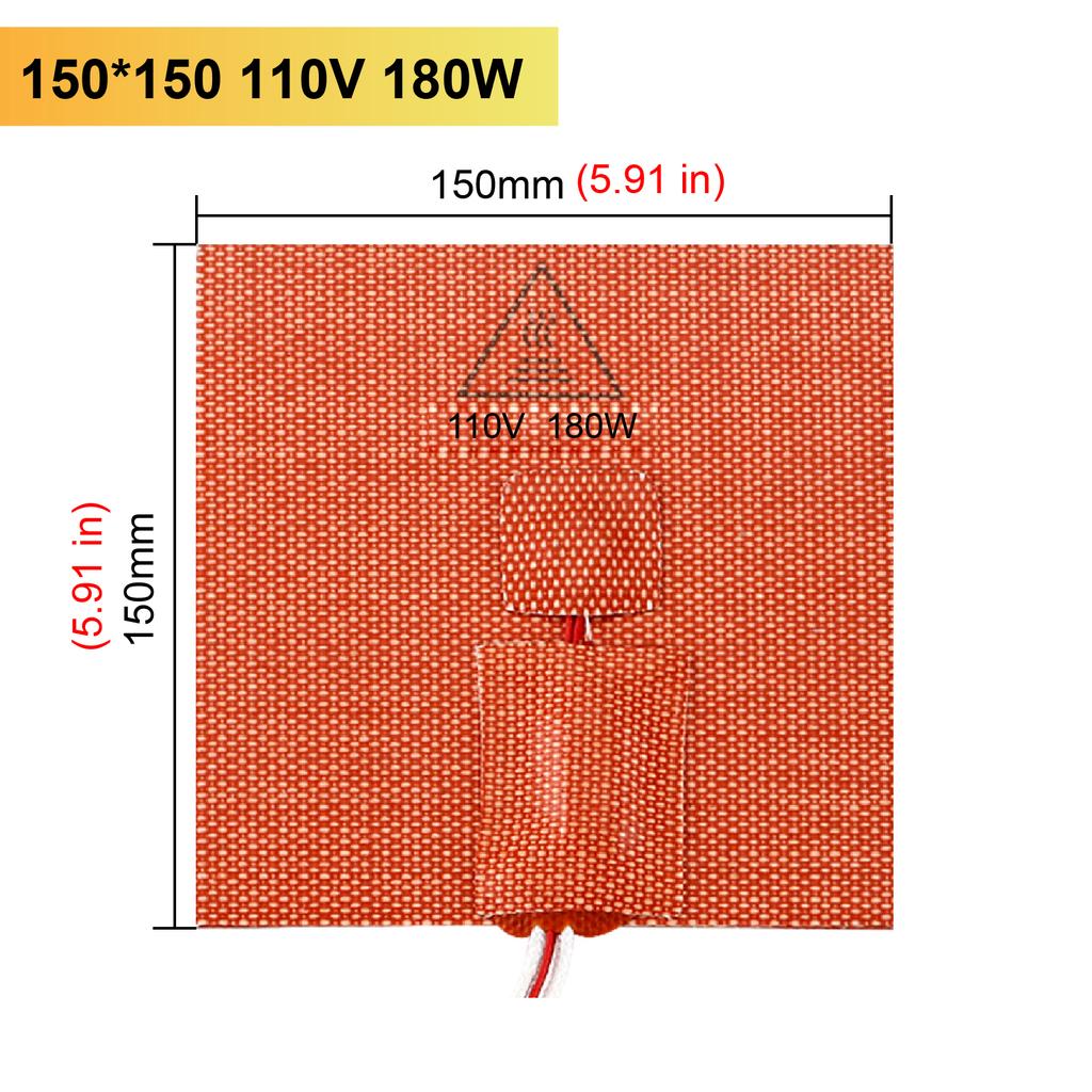 Flexible Silicone Heater Pad 220V for 3D Printer Bed Custom Silicone Heating Sheet with Adjustable Temperature and Uniform Heat