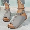 Clogs Wedge Womens Shoes 2025 Large Size Female Sandal Platform Luxury Big Summer Girls New Low Beige Comfort PU Scandal