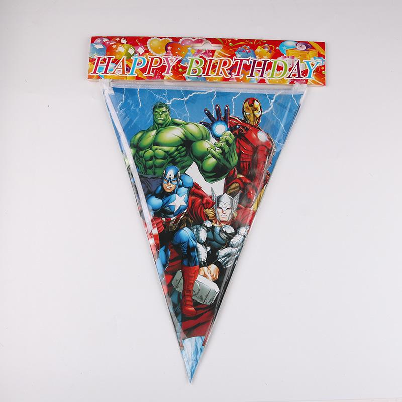 Avengers Tableware Set: Bunting, Cups, Plates, Masks, Cutlery, and Gifts for Indoor Parties