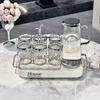 Set de carafe și pahare de apă din sticlă placată cu argint