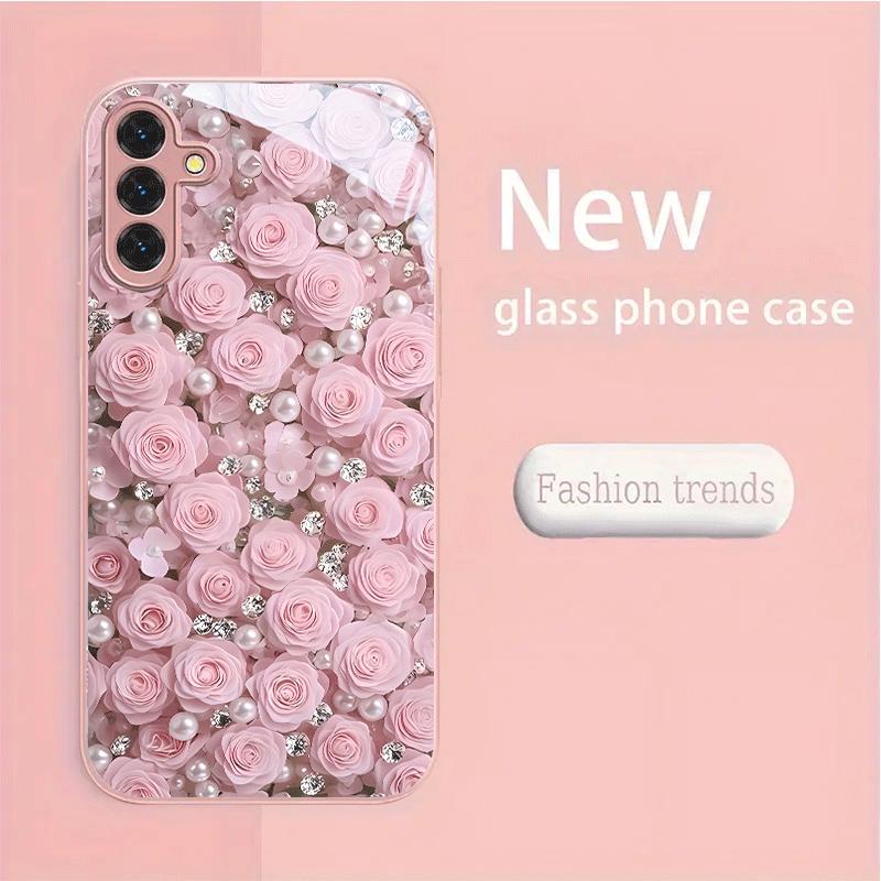 Flowers Hot-selling Exquisite Beautiful  PhoneCase Glass PhoneCase for Samsung Galaxy S26 S25 S24 S23 S22 S21 FE,Ultra,Plus